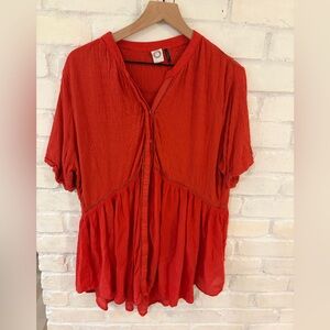 Anthropologie Akemi + Kin Veria Coral Oversized Boho Tunic